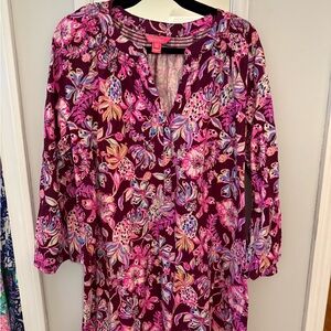 Lilly Pulitzer Vibrant Floral Long Sleeve Dress